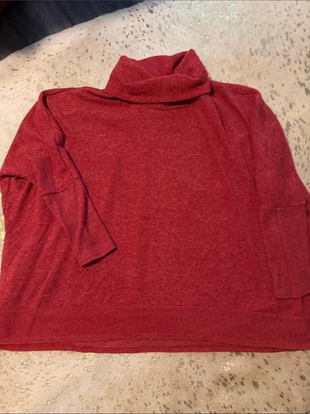 Zenana Women’s  Red Turtleneck Sweater - Classic Knit EUC 1x